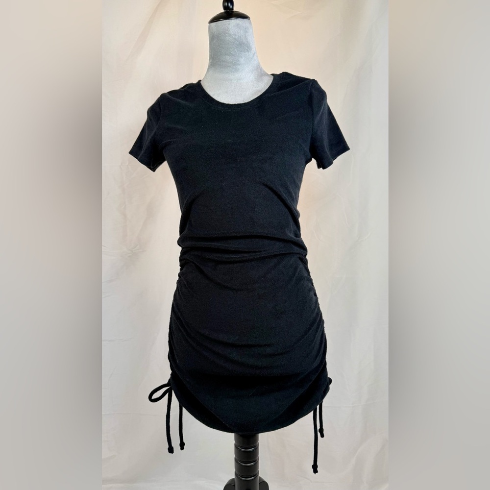 Victoria’s Secret Black Terry Cloth Ruched Side Cover up Size XS NWT